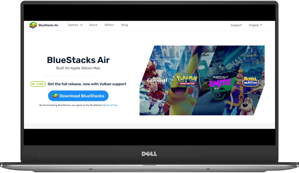 bluestack website landing page